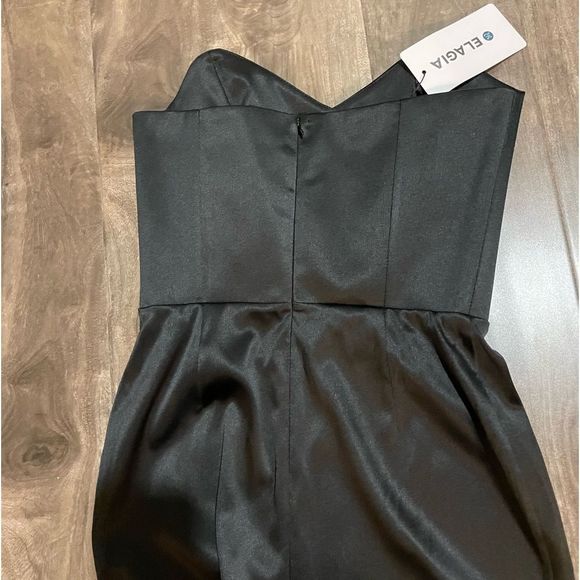 *NWT* Elagia Black Satin Dress - Picture 6 of 12